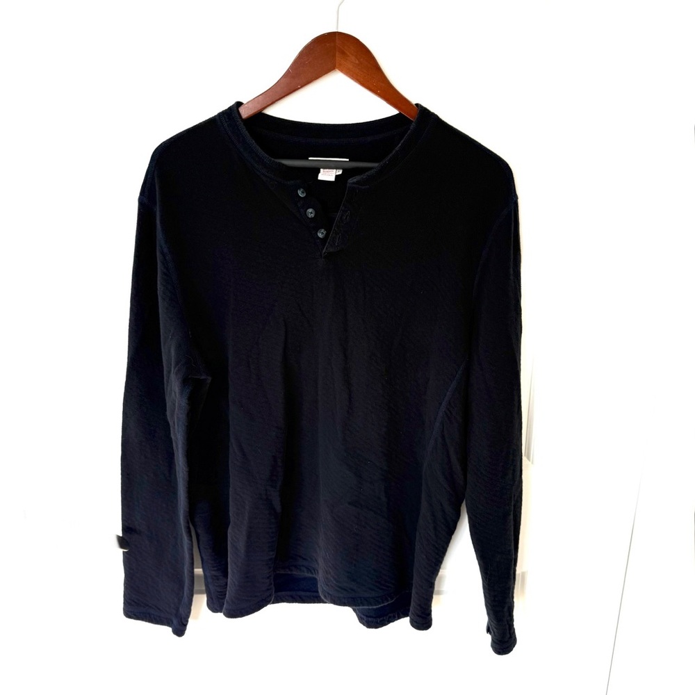 Carbon2Cobalt Henley Oversized Long Sleeve Size Large